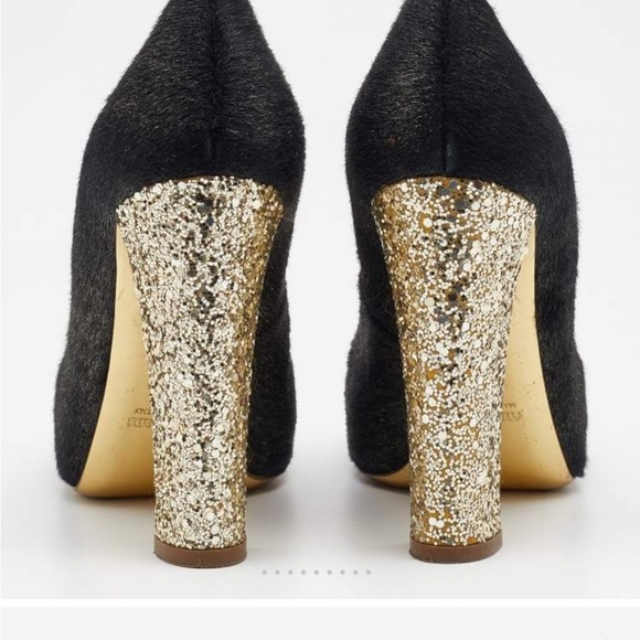 Miu Miu Black and Gold Women's Heels - Picture 3 of 11